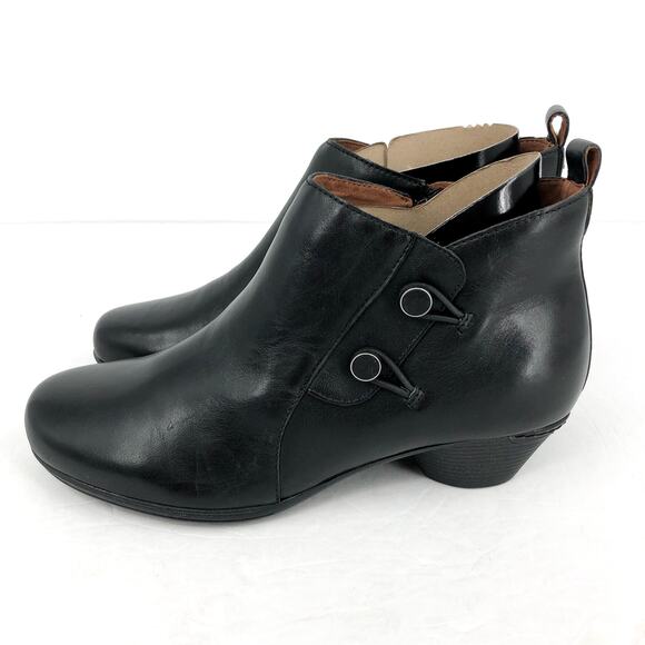 Cobb Hill Womens Larsa Ankle Bootie US 8 Wide EU 38.5 Black Leather NIB - Picture 8 of 12